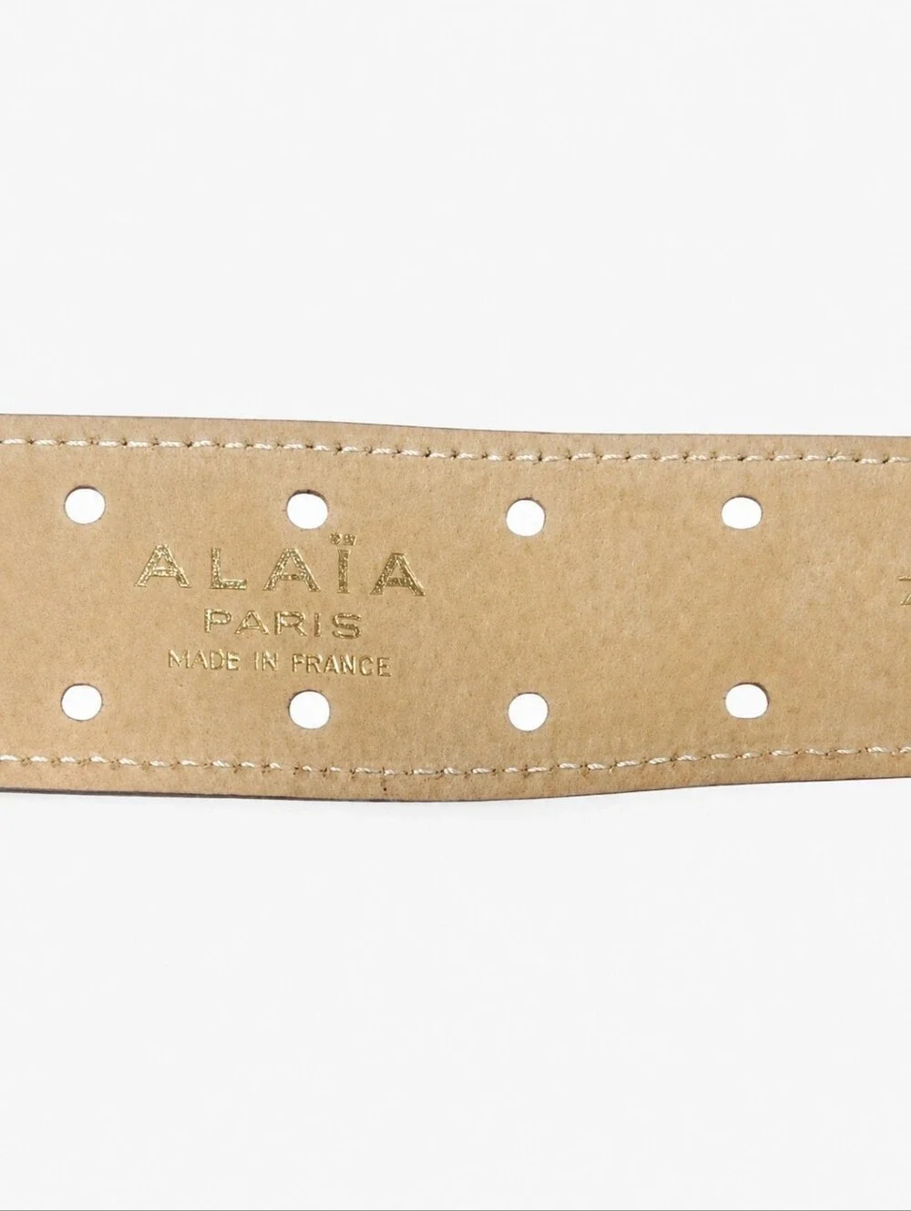 ALAIA | Tan Leather Wide Belt FR 70 | Double Prong Buckle